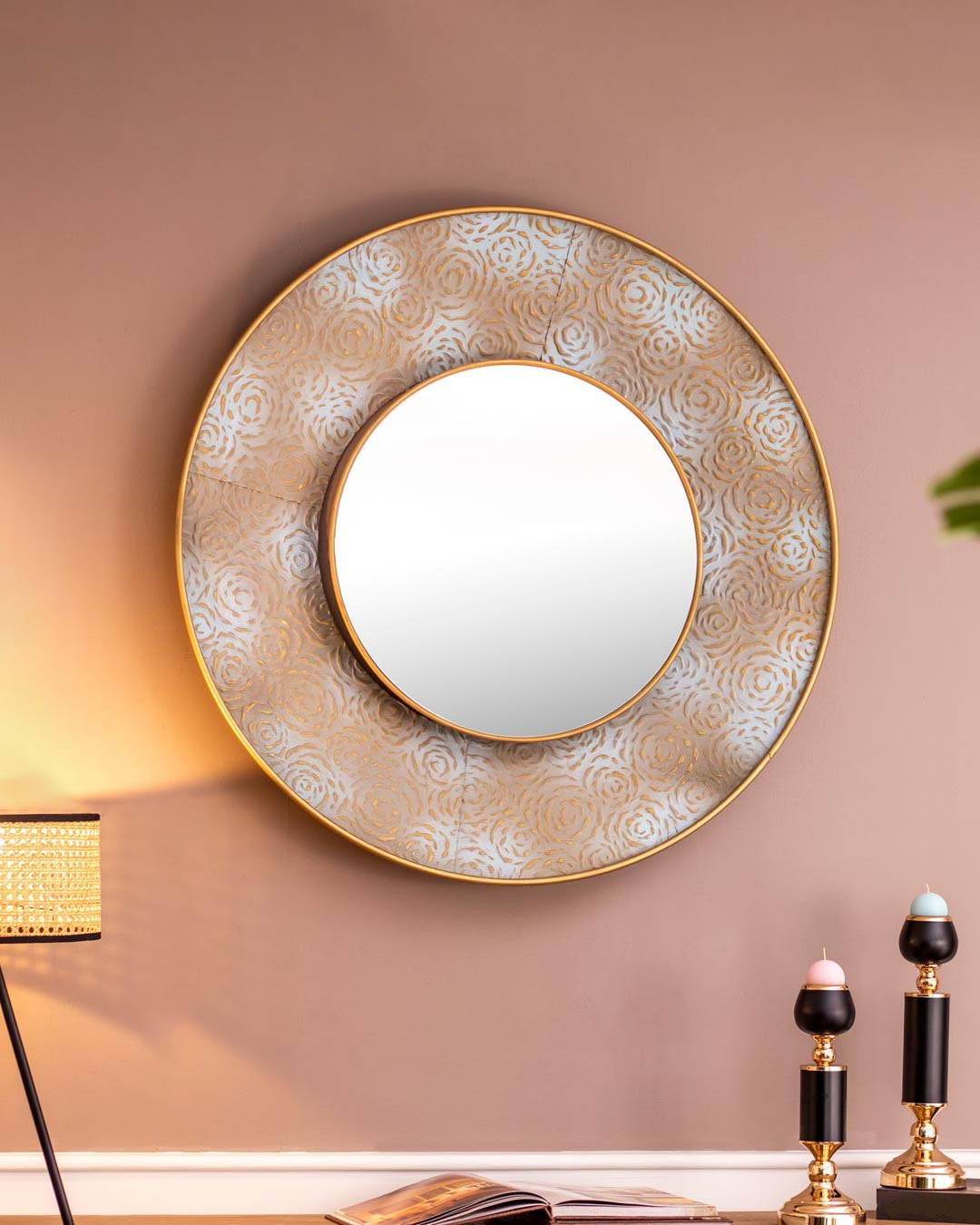 Moroccan Filigree Circles Wall Mirror