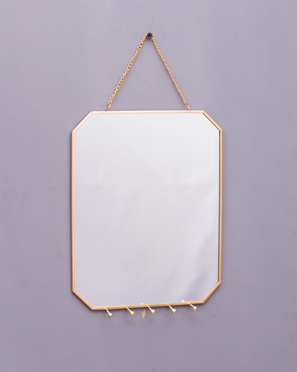 Golden Hanging Hexagonal Mirror Large