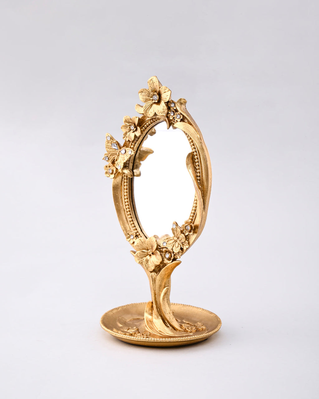 Golden Bloom Butterfly Table Mirror