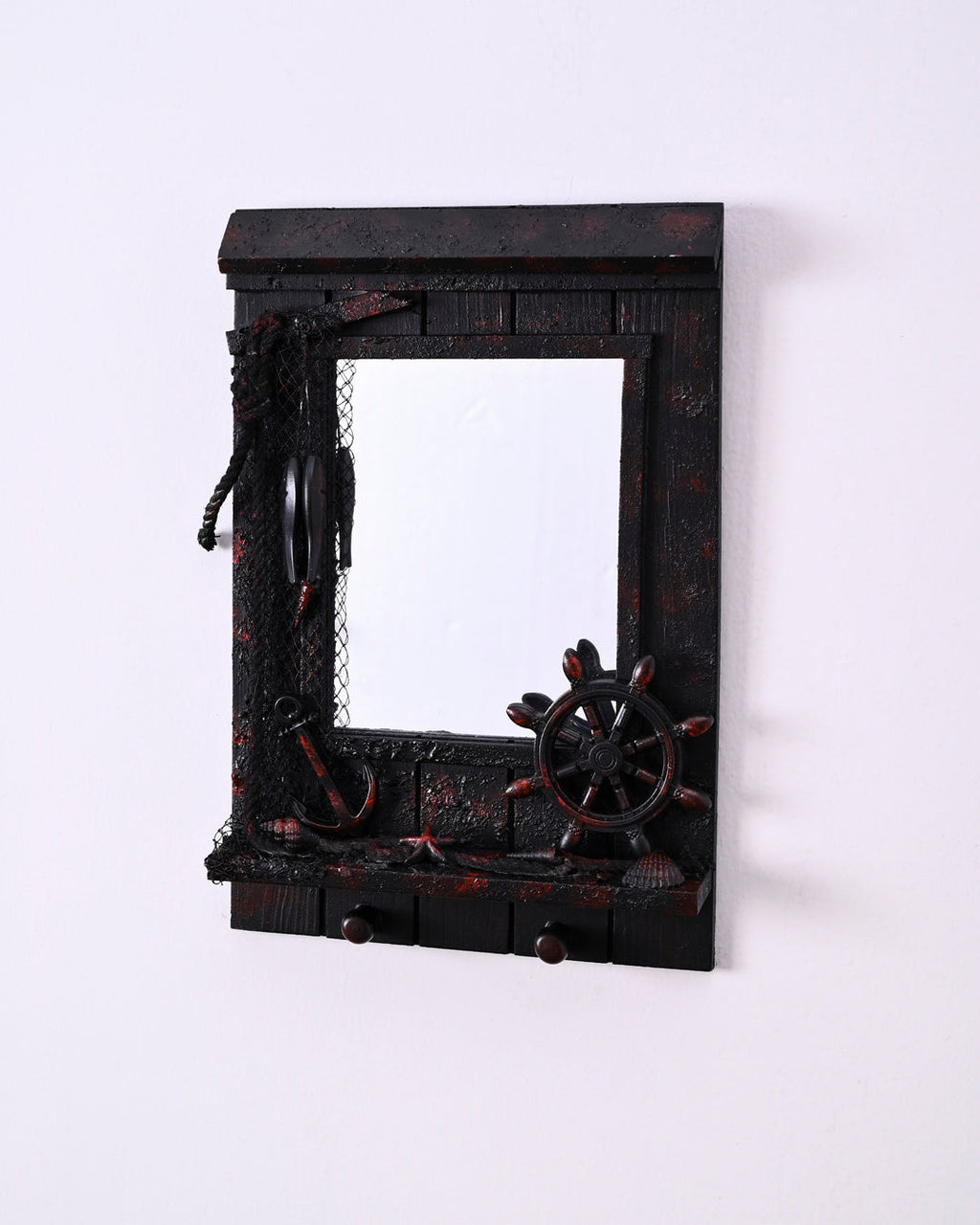 Nautical Charm Mirror Key Holder